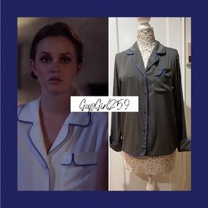 SOLD Rag & Bone gray silk pajama shirt 2 ASO Gossip Girl Blair Waldorf